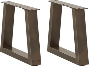 vidaXL Picioare pentru măsuță de cafea în formă de V, 2 buc., oțel natural, 30x(30-31,3) cm