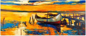 Tablou - Barca la apus de soare (120x50 cm)