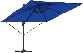 vidaXL Parasol Roma albastru 286 x 284 x 265 cm Aluminiu și poliester