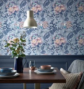 Tapet Hedgerow, Blue Dusk Luxury Feature, 1838 Wallcoverings, 5.3mp / rola