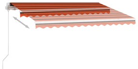 Copertina retractabila manual cu LED portocaliumaro 300x250 cm portocaliu si maro, 300 x 250 cm