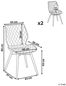 Set 2 buc. scaune pentru sufragerie Lissa (albastru). 1009994