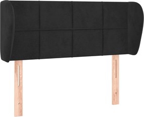 vidaXL Tăblie de pat cu aripioare negru 93x23x78/88 cm catifea