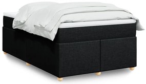 vidaXL Pat box spring cu saltea, negru, 120x190 cm, catifea