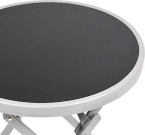 Masă bistro de grădină, pliabilă, Ø 45 cm, negru colorat