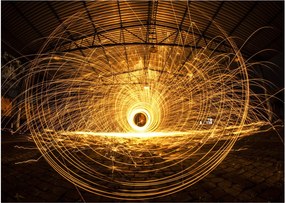 Tablou pe sticlă - Disc luminos (70x50 cm)