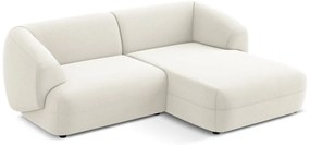 Colțar alb cu tapițerie din catifea (cu colț pe partea dreaptă) Moana – Makamii