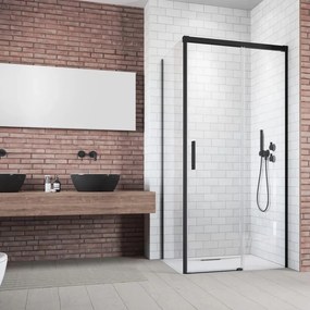 Usa de nisa culisanta Radaway Idea KDJ 140 cm sticla 6 mm negru-transparent deschidere dreapta