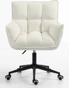 HR560K Scaun Crem din Boucle cu Bază Neagră