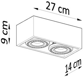 Plafonieră QUATRO 2xGU10/40W/230V beton