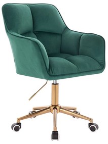 HR550K Scaun Verde Catifea cu Bază Aurie