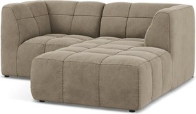 Colțar maro cu tapițerie din catifea (cu colț pe partea dreaptă/cu șezlong) Aloha – Makamii