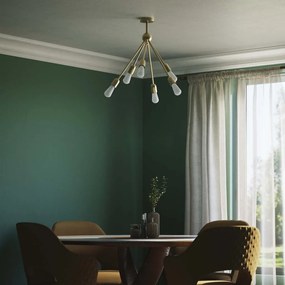 Lustra din alama cu 6 surse de lumina Sputnik