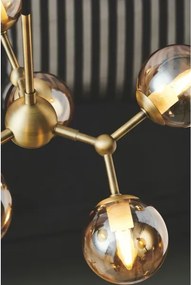 Halo Design 736560 - Candelabru suspendat pe cablu ATOM, 6xG9/28W/230V, Ø 45 cm, alamă/k. bej