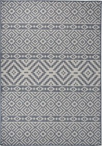vidaXL Covor de exterior, dungi albastre, 160x230 cm, țesătură plată