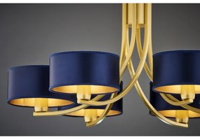 Jupiter 2095 - Candelabru ARTHUR cu lanț 6xE27/15W/230V albastru/auriu