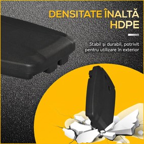 Outsunny Bază pentru Umbrelă cu Braţ, Bază în T şi Rotile, 80x60x17 cm, Negru | Aosom Romania