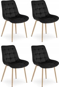 Scaun de catifea neagra BERA