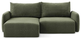 Colțar verde extensibil/cu spațiu de depozitare (cu colț pe partea stângă) Kalena – Makamii