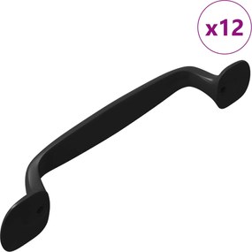 vidaXL Mâner Mobilier 12 pcs Negru 130 x 19,4 x 22,3 mm Aluminiu