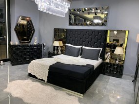 Set dormitor complet - crem/gri cu auriu - royal lav - mdf 33mm si metal