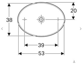 Lavoar pe blat Geberit Variform oval fara preaplin 55x40 cm