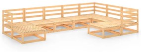 3075754 vidaXL Set mobilier de grădină, 9 piese, lemn masiv de pin