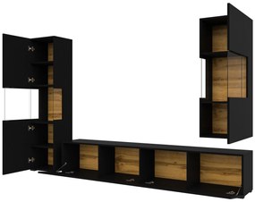Mobilier living Avernic Typ 10 (onyx negru + Stejar wotan). 1042064