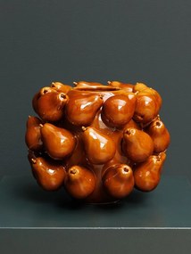 Vaza portocalie, din ceramica, Pear