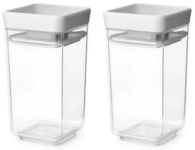 Set 2 borcane pentru condimente Brabantia Tasty+ Stackable 1008884, 150 ml, Fara BPA, Capac, Transparent/Gri deschis