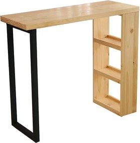 Masa bucatarie ,tip bar, lemn.seria wood A-620,pin natur-negru,90x30x90cm, 30102