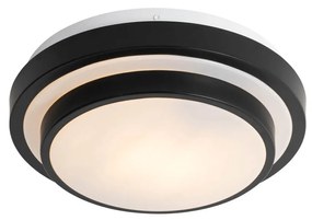 Plafonieră modernă neagră cu alb 25 cm IP44 - Walden