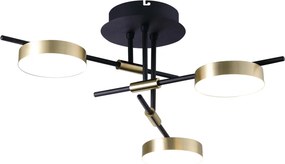 Plafonieră LED Modernă Erste Kara 30W 1800lm 3000K 520x80mm Negru Auriu Corp Iluminat Interior Elegant Design Geometric pentru Living Dormitor