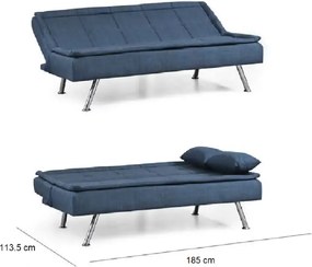 Canapea extensibila moderna 185x89x90 cm – stofa gri – Monaco