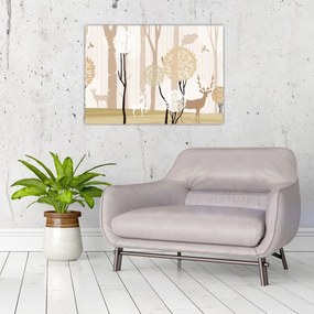 Tablou - Pădure ilustrată (70x50 cm)