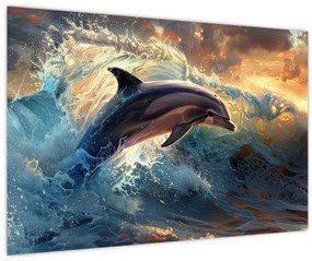 Tablou - Delfin, ilustrații (90x60 cm)