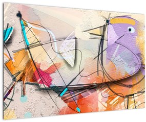 Tablou - Abstract, pasăre (90x60 cm)