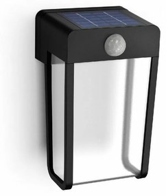 Lampă solară de perete Philips Shroud cusenzor 2,3W 2700K, negru