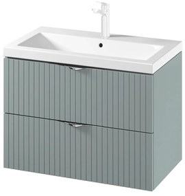 Set dulap baie suspendat 2 sertare lavoar inclus, 80 cm, culoare fiord mat, MDF, Cersanit Tirso 800x450 mm, Fiord mat