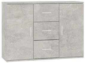 Servantă, gri beton, 91x29,5x65 cm, lemn prelucrat