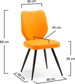 Scaun tapitat TINA portocaliu C773J13 JG