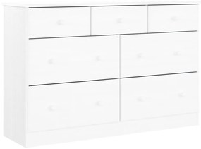 353920 vidaXL Comodă cu sertare ALTA, alb, 112x35x73 cm, lemn masiv de pin