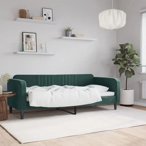354081 vidaXL Cadru de pat, verde închis, 80x200 cm, catifea