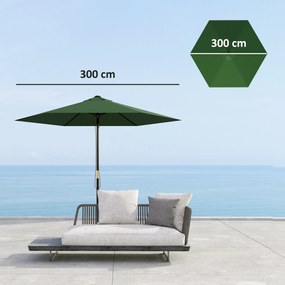 Outsunny Înveliș de Schimb pentru Umbrelă cu Orificii de Aerisire, Ø300 cm, Verde | Aosom Romania