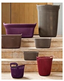 Coș pentru rufe murdare Curver Knit Hamper, 57 l, bej