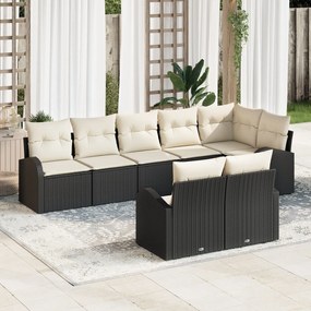 vidaXL Set de canapele pentru grădină cu pernă 8 pcs 289 x 124 x 85 cm