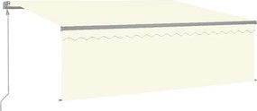 vidaXL Copertină retractabilă automat, cu stor, crem, 4x3 m