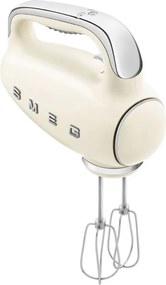 Mixer manual SMEG 50's Style HMF01CREU, 250 W, 9 viteze, Functie Turbo, Afisaj LED, Timer, Accesorii, Crem