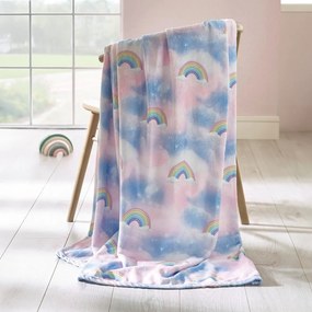 Pătură pentru copii albastră-roz din micropluș/cocolino 130x170 cm Candy Unicorn – Catherine Lansfield