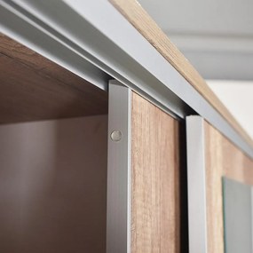 Pantofar Adore Porto cu cuier, 2 usi cu oglinda, 12 rafturi, capacitate 35 perechi incaltaminte, 120 x 212 x 40 Cm